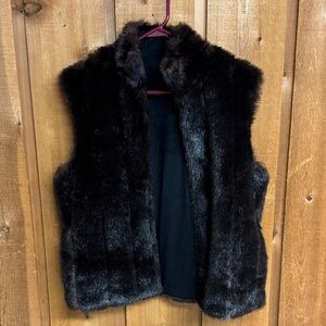 Lux Faux Fur Vest in Deep Espresso
